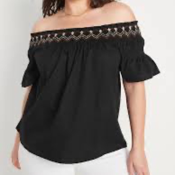 OLD NAVY Smocked Off-the-Shoulder Flutter-Sleeve Top - Picture 1 of 3